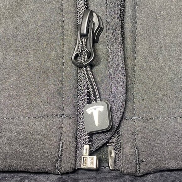 Tesla Men's Black Soft Shell Jacket Logo Full Zip Large Employee Windbreaker - Picture 5 of 15